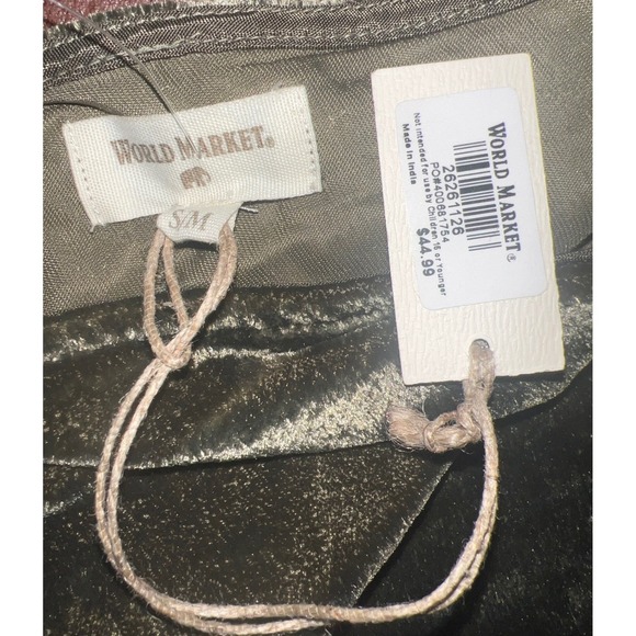 World Market NWT Velvet Kaftan Dress Olive Green Dolman Sleeve Drawstring Midi - Picture 3 of 6